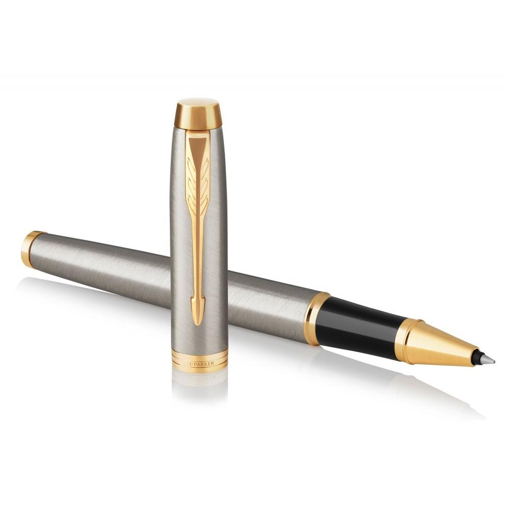 Металлическая ручка-роллер Parker IM Brushed Metal GT RB с логотипом Металлическая ручка-роллер Parker IM Brushed Metal GT RB с логотипом Фото 2
